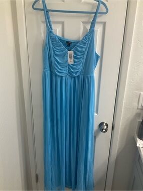 torrid Light Blue Ruched Bust Maxi Dress